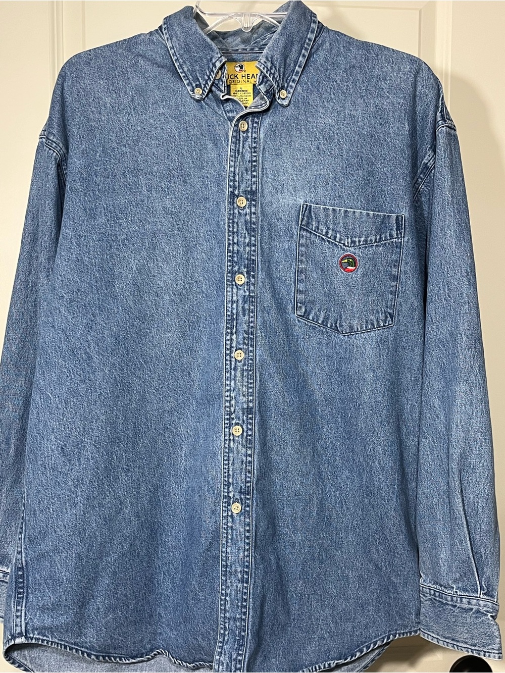 Duck Head Original Denim Button Front Shirt Acid Wash Hong Kong Men’s L